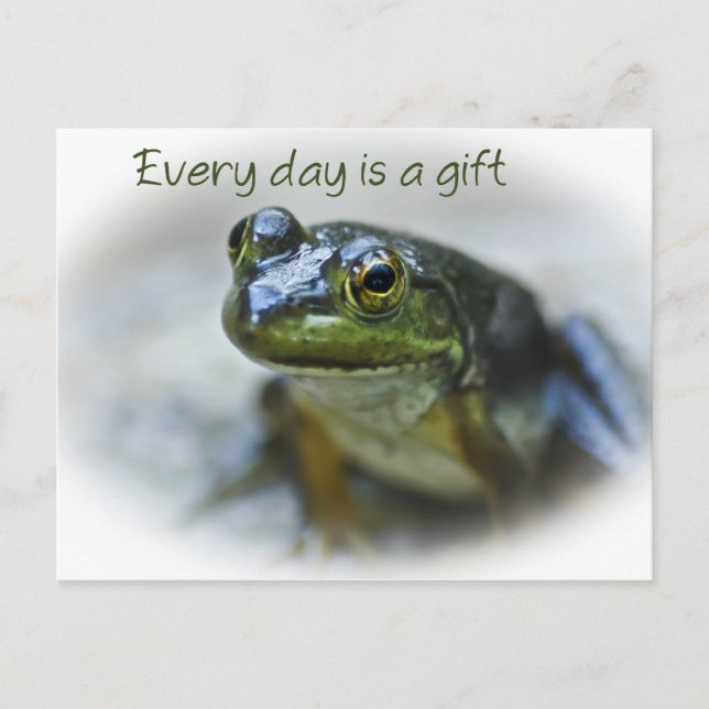 Lycklig Frog Encouragement vycard Vykort (Framsida)