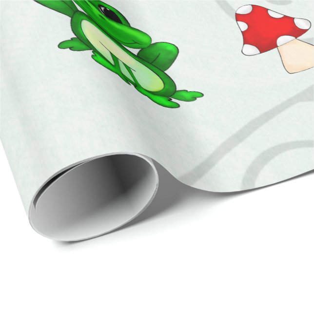 Lycklig Frog i Vår MÖNSTER Presentpapper (Rullad Hörn)