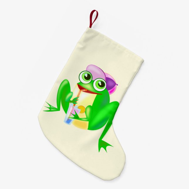 Lycklig Frog-julklapp Liten Julstrumpa (Framsidan (Hängande))
