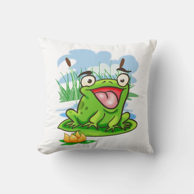 Lycklig Frog Kudde (Framsida)