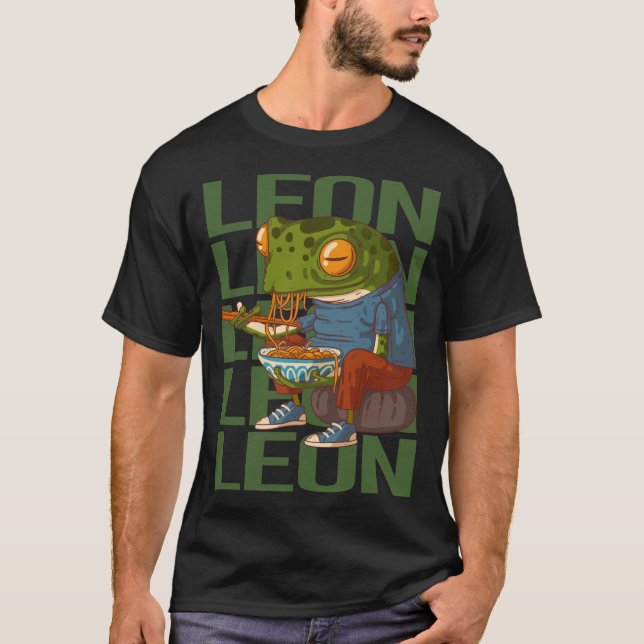 Lycklig Frog - Leon Namn T Shirt (Framsida)