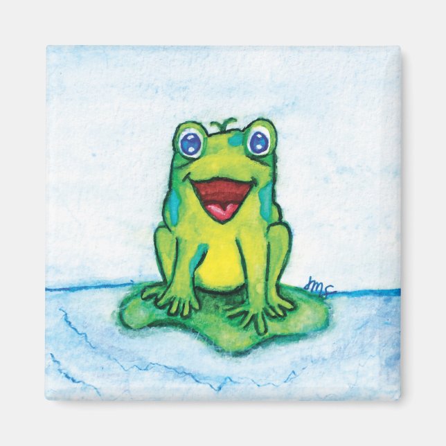 Lycklig Frog Magnet (Framsidan)