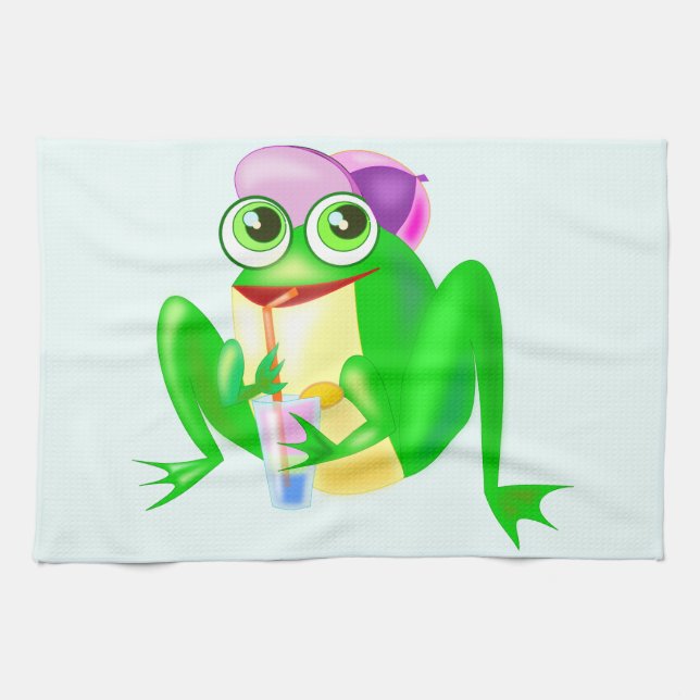 Lycklig Frog Sunny Kitchen Towel Kökshandduk (Horisontell)