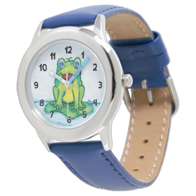 Lycklig Frog Watch (med siffror) Armbandsur (Vinklad)