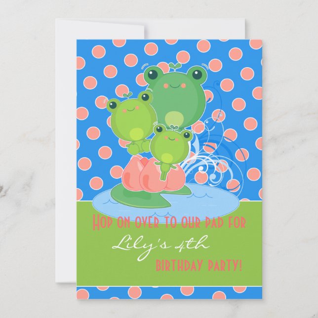 Lycklig Frogs Inbjudningar (Framsida)