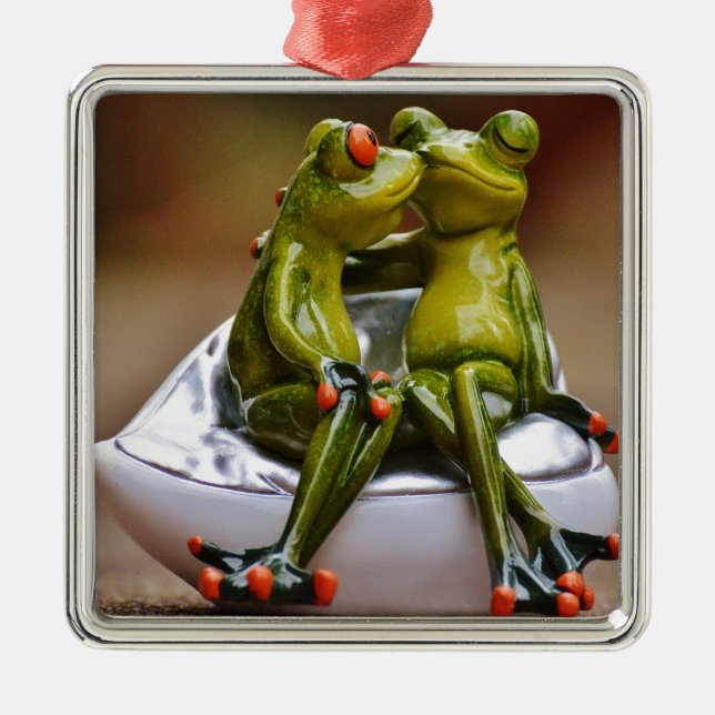 Lycklig Frogs Julgransprydnad Metall (Framsidan)