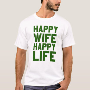Lycklig fru lyckligt liv t shirt