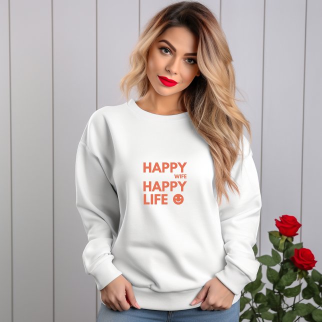 Lycklig-frun, Lycklig Life - Funny Giftermål-citat T Shirt (Skapare uppladdad)