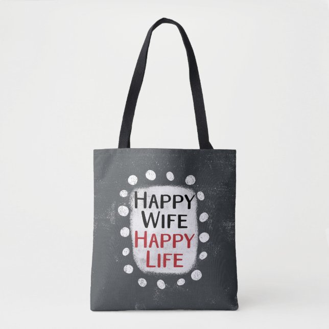 Lycklig-frun Lycklig Life Tote Bag Tygkasse (Framsida)