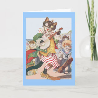 Lycklig Funny Cat-folkdagskort Kort