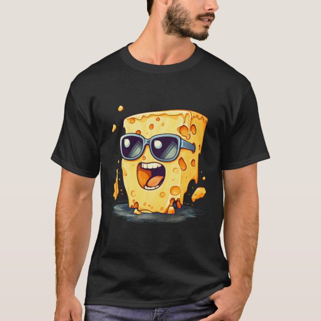 Lycklig Funny Cheese T Shirt (Framsida)