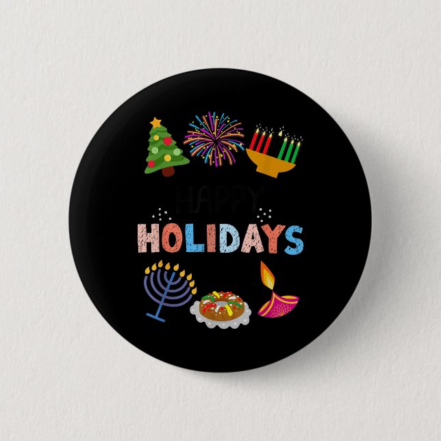 Lycklig Funny Helgdagars Diwali Kwanzaa Hanukkah C Knapp (Framsida)