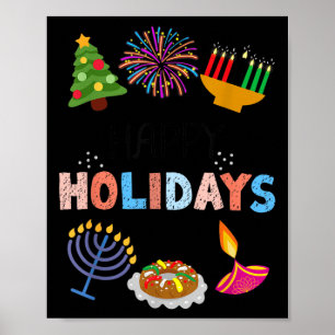 Lycklig Funny Helgdagars Diwali Kwanzaa Hanukkah C Poster