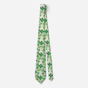 Lycklig Fyrklöver Shamrock Tvåsidig Slips
