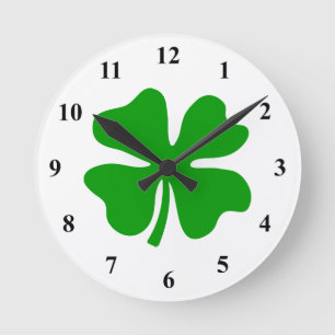 Lycklig fyrklöver st patty's day rund klocka