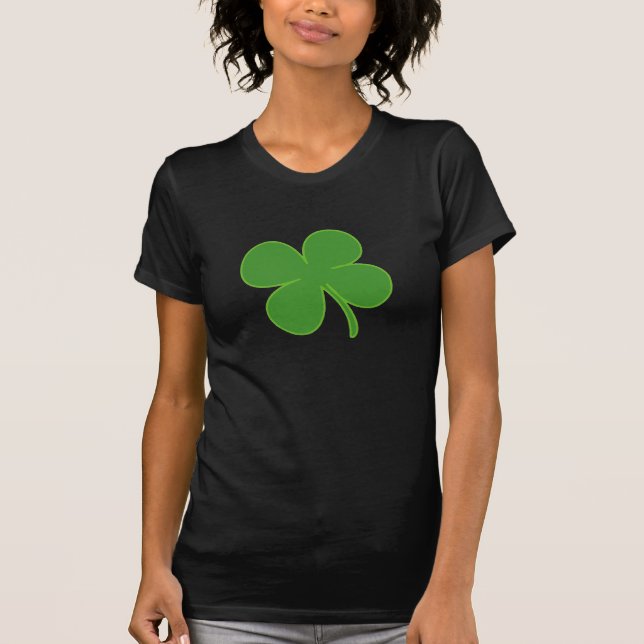 Lycklig fyrklöver T-tröja T-shirt (Framsida)