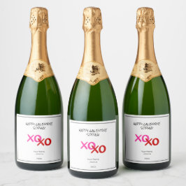 Lycklig Galentine XOXO Hugs och Kisses Rosa Red