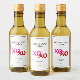 Lycklig Galentine XOXO Hugs och Kisses Rosa Red Vinetikett