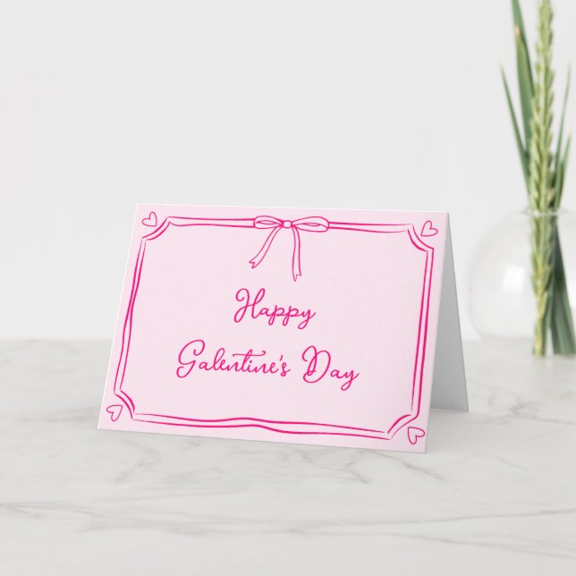 Lycklig Galentines dag Girly Rosa Gal Pal Friend Kort (Framsida)