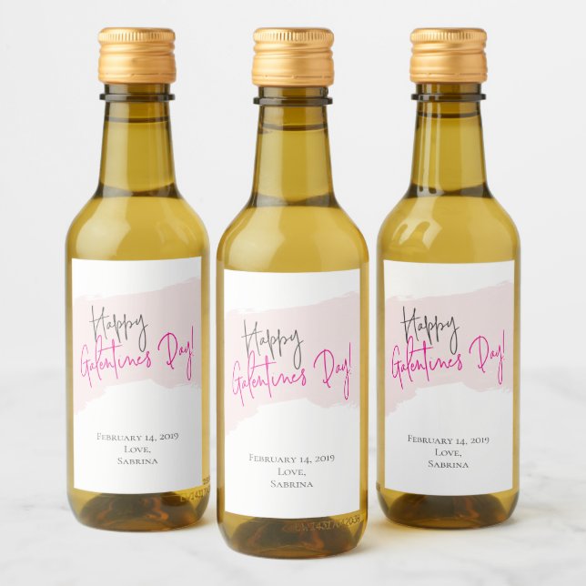 Lycklig Galentines dag Mini Vin-etiketter Vinetikett (Flaskor)