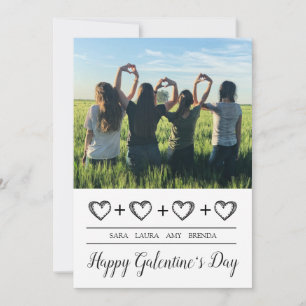 Lycklig Galentines Day Best Friends Photo Julkort