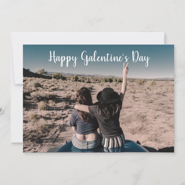 Lycklig Galentines Day Best Friends Photo Valentin Julkort (Framsida)