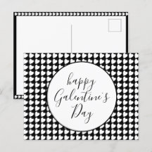 Lycklig Galentine's Day Black White Heart Mönster