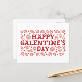 Lycklig Galentines Day blommigt cowgirl estesies Vykort