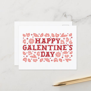 Lycklig Galentines Day blommigt cowgirl estesies Vykort