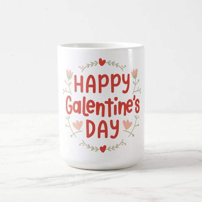 Lycklig Galentines Day - blommigtens utformning Kaffemugg (Center)