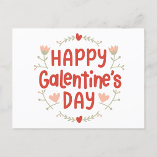 Lycklig Galentines Day - blommigtens utformning Vykort