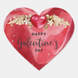 Lycklig Galentines Day Hjärtformat Klistermärke