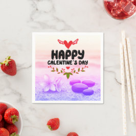 Lycklig Galentines Day Red Heart & Vingar Party Pappersservett