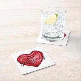 Lycklig Galentines Day Underlägg Papper Kvadrat