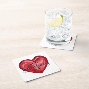 Lycklig Galentines Day Underlägg Papper Kvadrat