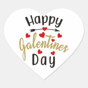 Lycklig Galentines Day Valentines Kärlek Vänskap Hjärtformat Klistermärke