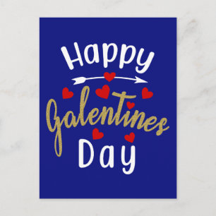 Lycklig Galentines Day Valentines Kärlek Vänskap Vykort
