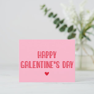 Lycklig Galentins dag! Cute Typography-vänner Vykort