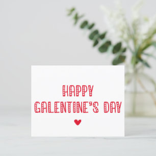Lycklig Galentins dag! Cute Typography-vänner Vykort