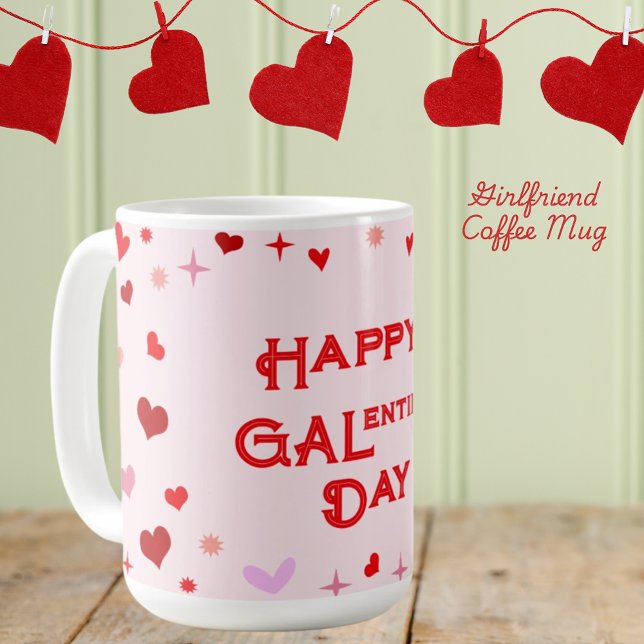 Lycklig Galentins dag Flickvänner Alla hjärtans da Kaffemugg (Skapare uppladdad)