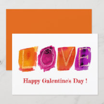 Lycklig Galentins dag| "KÄRLEK" Vattenfärgsmodern