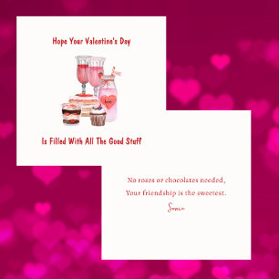 Lycklig Galentins Valentineser i dag Cute Girly Anteckningskort