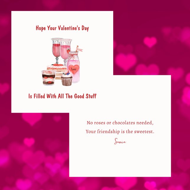 Lycklig Galentins Valentineser i dag Cute Girly Anteckningskort (Skapare uppladdad)