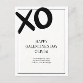 Lycklig Galentins XOXO-dag, svart och modern Helg Vykort