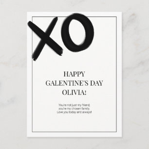 Lycklig Galentins XOXO-dag, svart och modern Helg Vykort