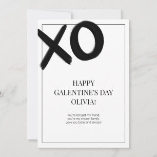 Lycklig Galentins XOXO-dag, svart och modern Julkort