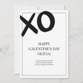 Lycklig Galentins XOXO-dag, svart och modern Julkort