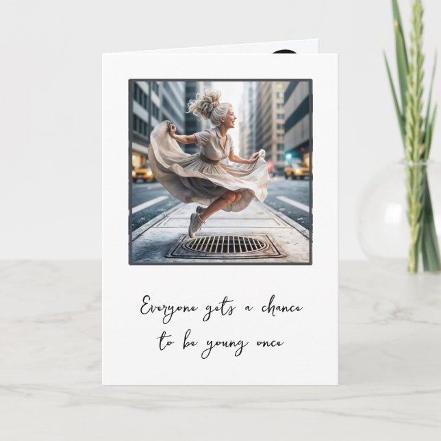 Lycklig Gamla Dam för en födelsedag Kort (Framsida)