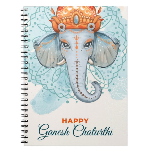 Lycklig Ganesh Chaturthi Anteckningsbok (Framsidan)