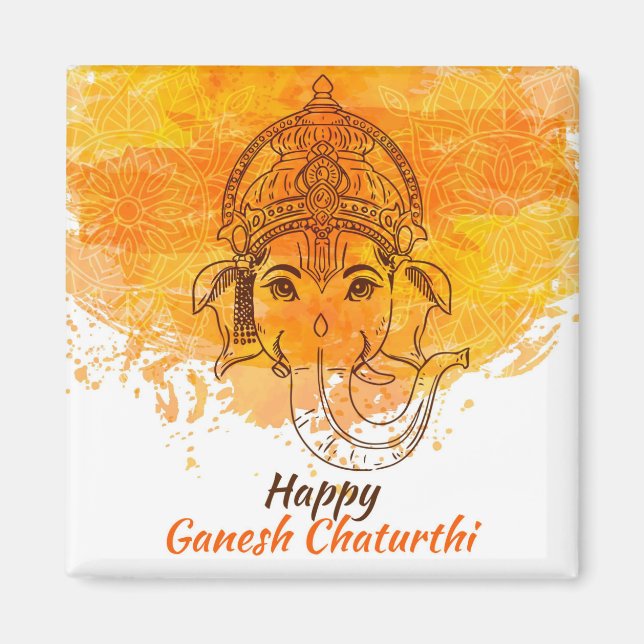 Lycklig Ganesh Chaturthi Magnet (Framsidan)